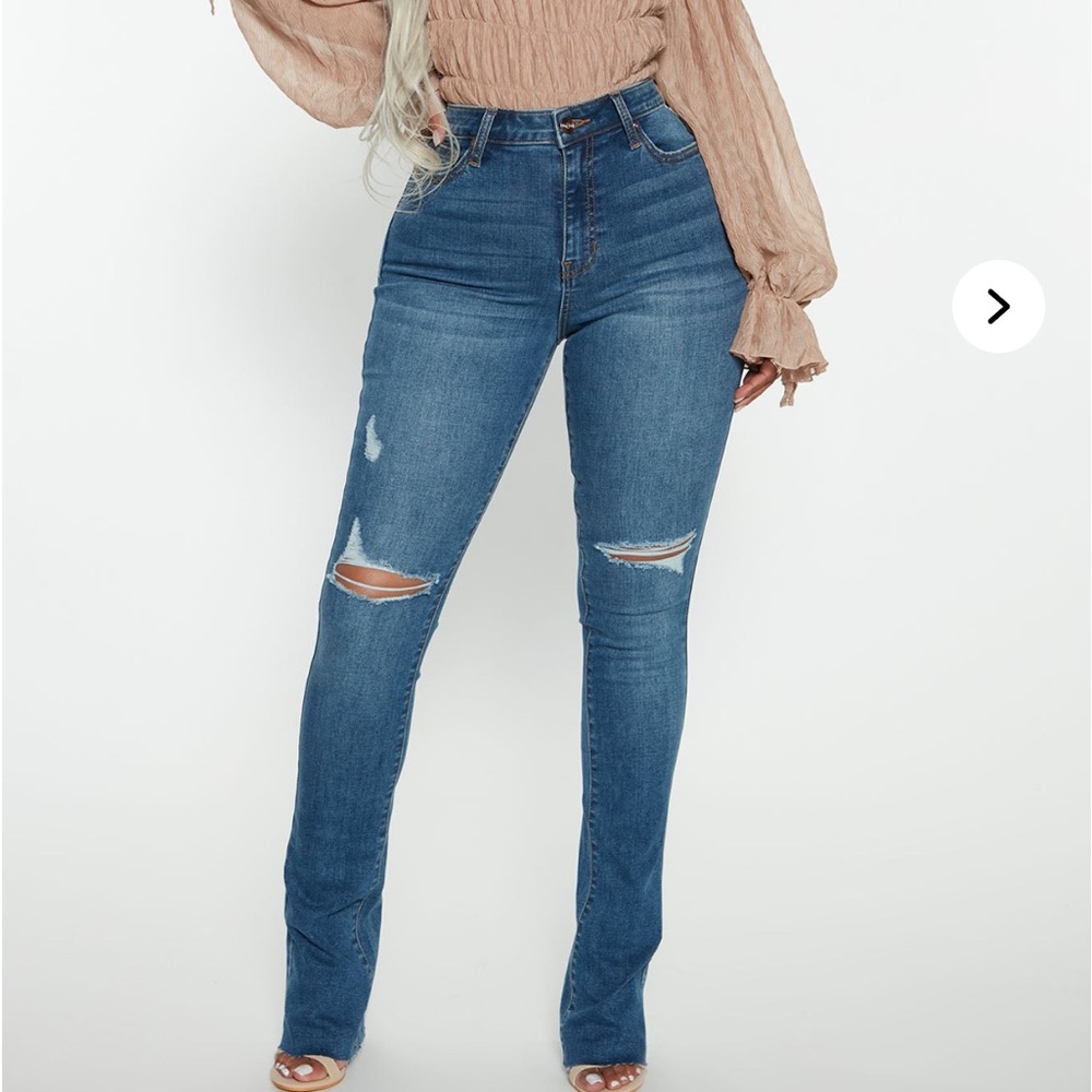 Classic Blue Distressed Women's Jeans-